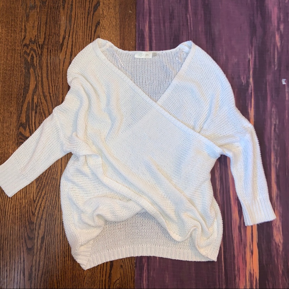 RD Style Cream Wrap Sweater